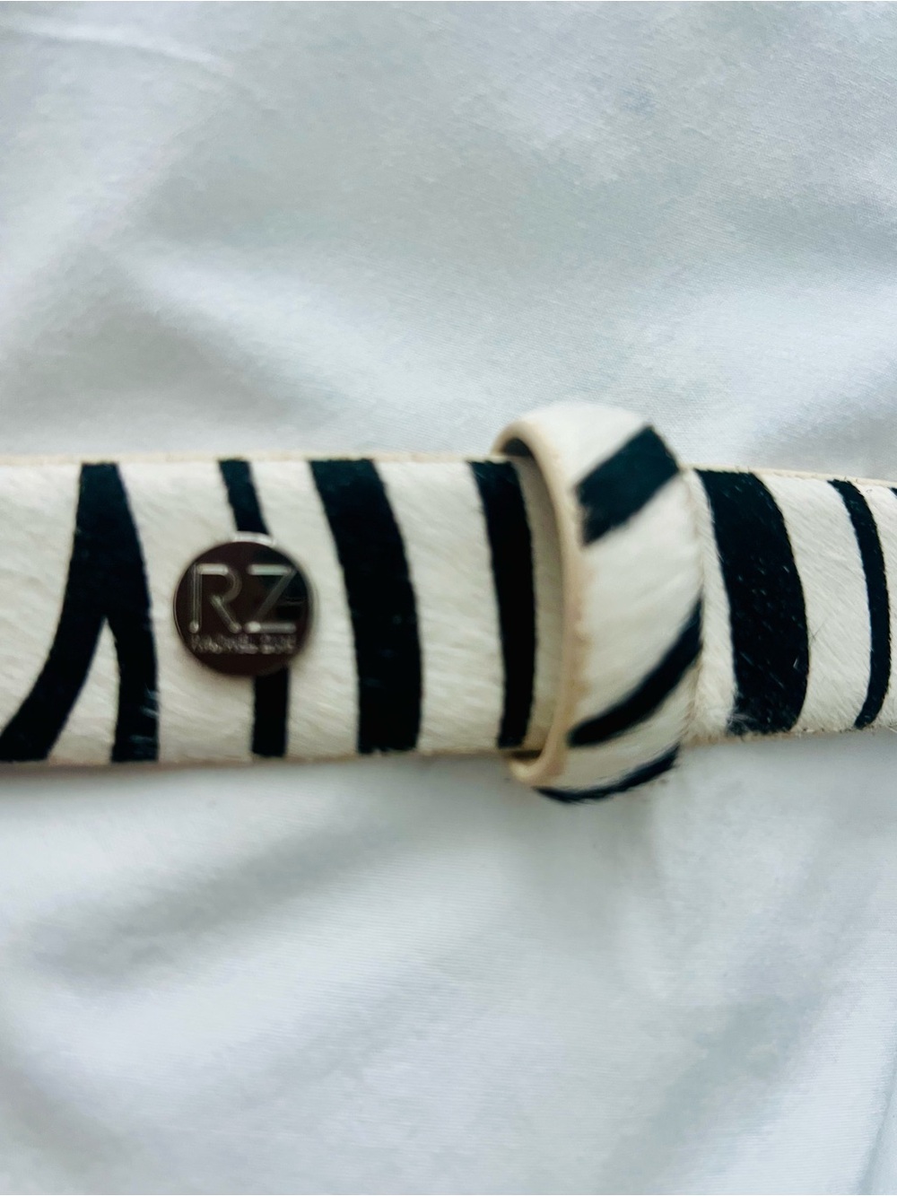 NWT | Genuine Leather Zebra Haircalf Belt L - Picture 5 of 8